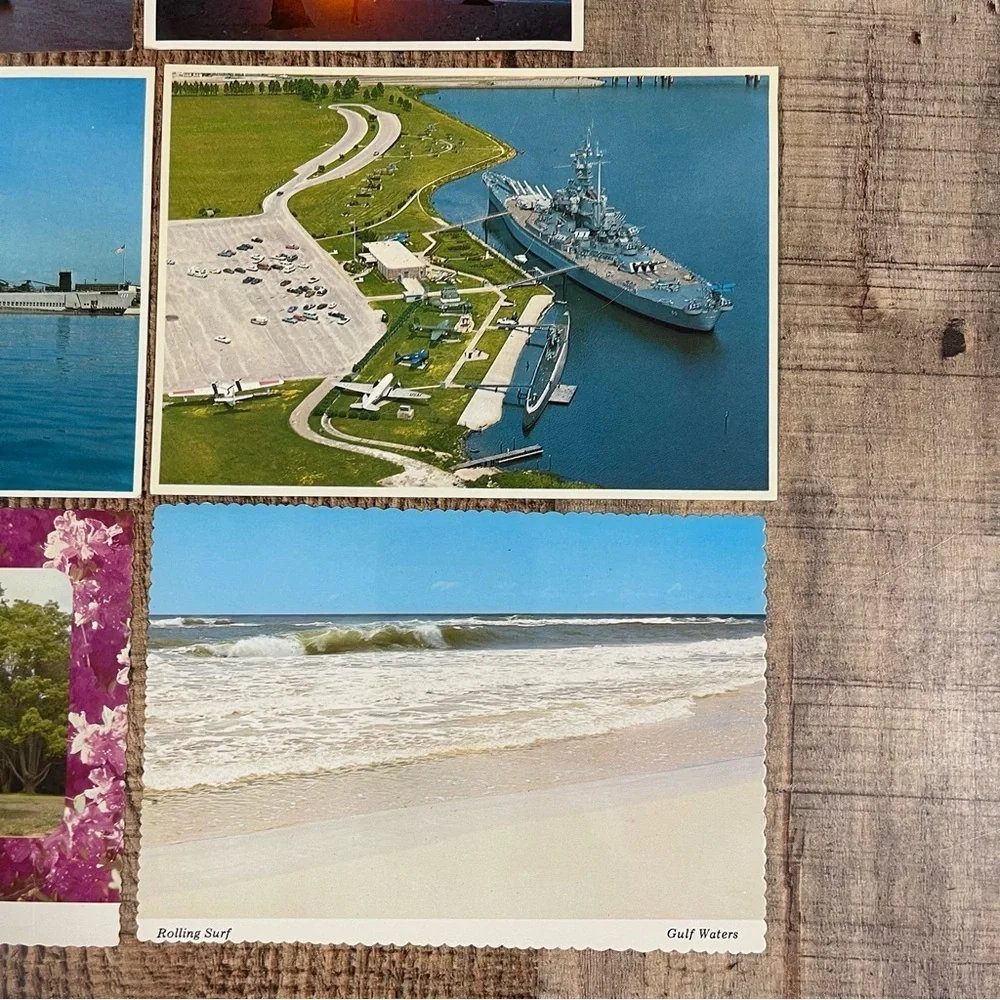 Vintage Alabama Mississippi Postcard Nature Bundle Pack Landscape Ocean Boat